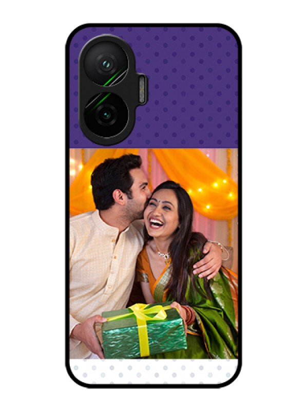 Custom Poco F7 5G Custom Glass Phone Case - Violet Colored Pattern Design