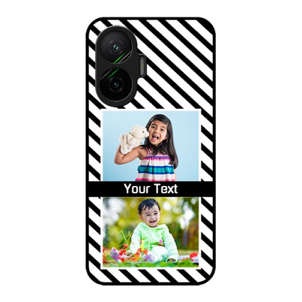 Poco F7 5G Custom Glass Phone Case - Black And White Stripes Design Poco F7 5G Custom Glass Phone Case - Black And White Stripes Design