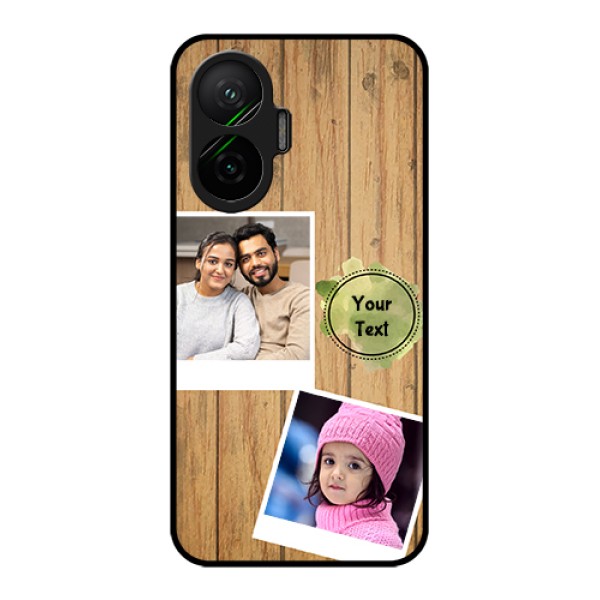 Poco F7 5G Custom Glass Phone Case - Wooden Texture Design