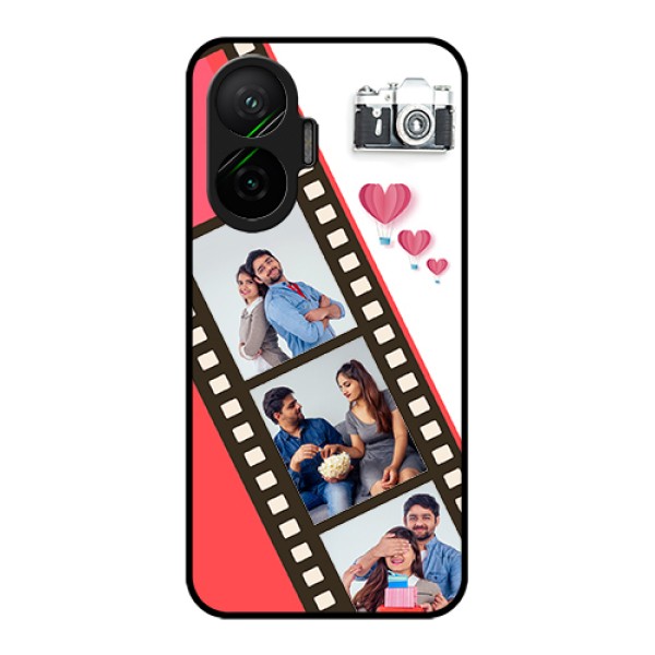 Poco F7 5G Custom Glass Phone Case - 3 Image Holder With Film Reel