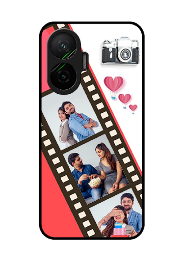 Poco F7 5G Custom Glass Phone Case - 3 Image Holder With Film Reel