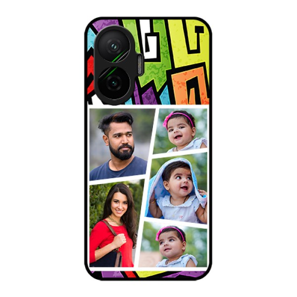 Poco F7 5G Custom Glass Phone Case - Graffiti Pattern Design