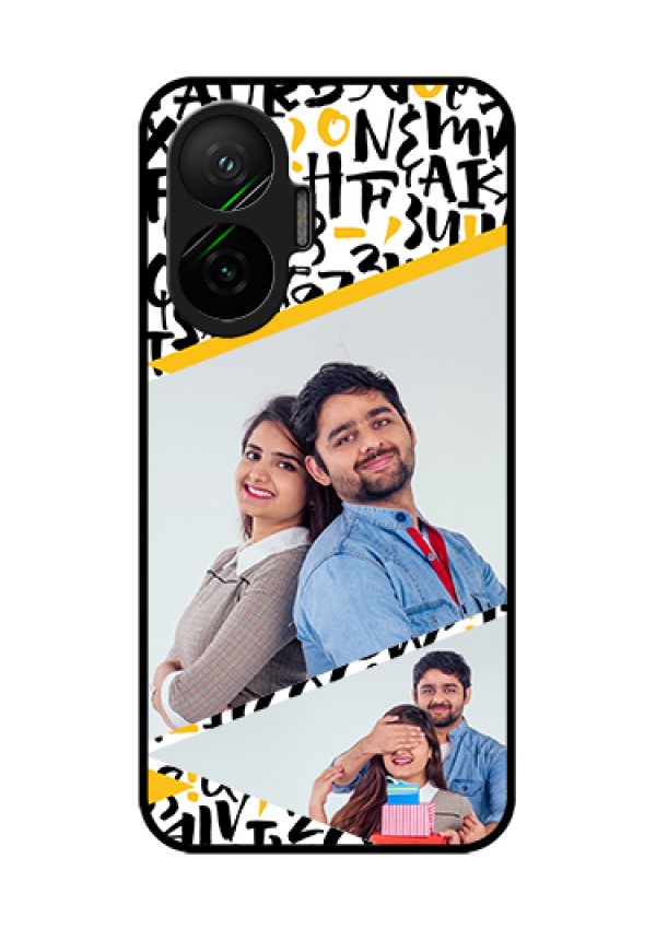 Poco F7 5G Custom Glass Phone Case - Letters Pattern Design