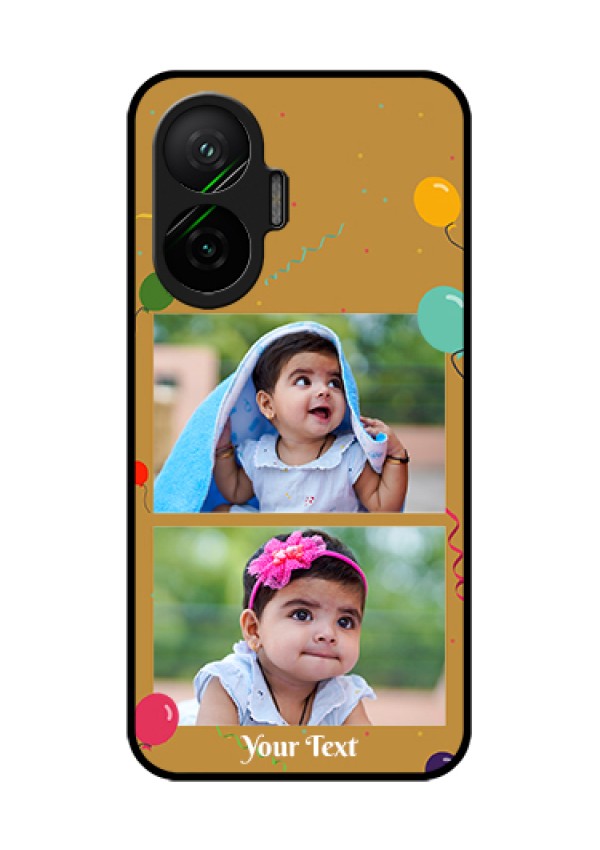 Poco F7 5G Custom Glass Phone Case - Image Holder With Birthday Celebrations Design