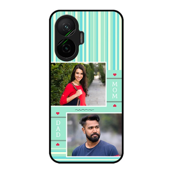 Poco F7 5G Custom Glass Phone Case - Mom & Dad Pic Design
