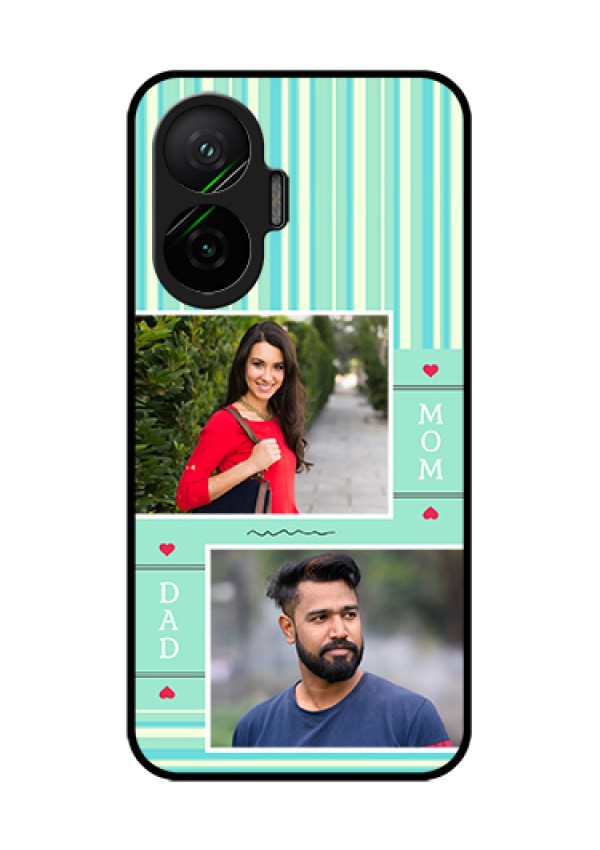 Poco F7 5G Custom Glass Phone Case - Mom & Dad Pic Design