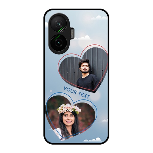 Poco F7 5G Custom Glass Phone Case - Blue Color Couple Design