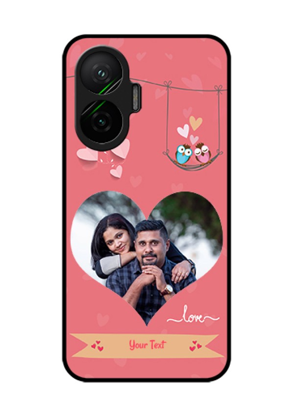 Poco F7 5G Custom Glass Phone Case - Peach Color Love Design
