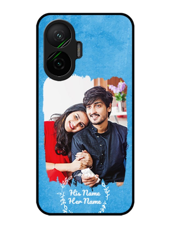 Custom Poco F7 5G Custom Glass Phone Case - Blue Color Vintage Design