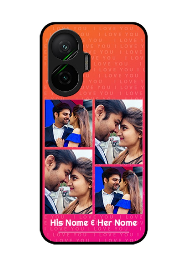 Poco F7 5G Custom Glass Phone Case - I Love You Pink Design