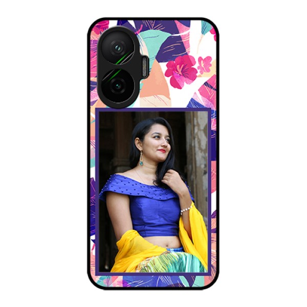 Poco F7 5G Custom Glass Phone Case - Abstract Floral Design
