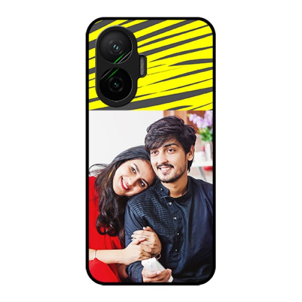 Poco F7 5G Custom Glass Phone Case - Yellow Abstract Design