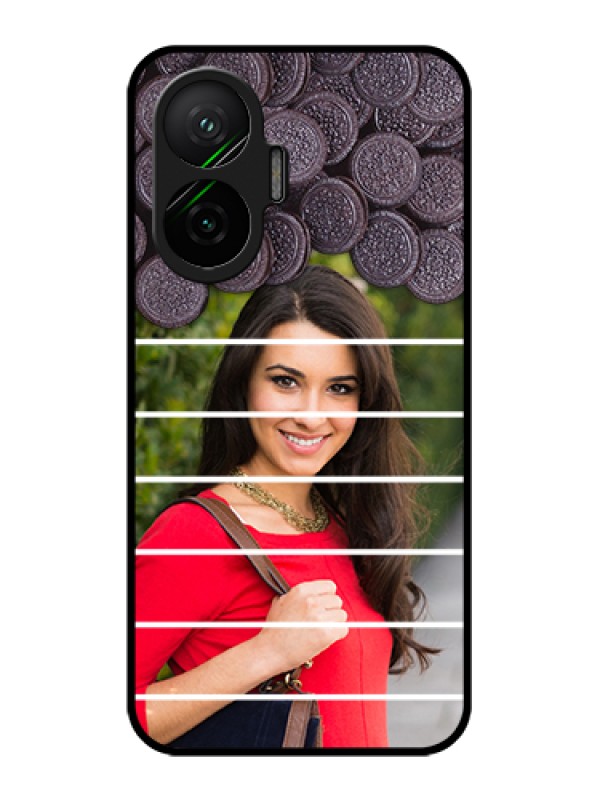 Custom Poco F7 5G Custom Glass Phone Case - With Oreo Biscuit Design