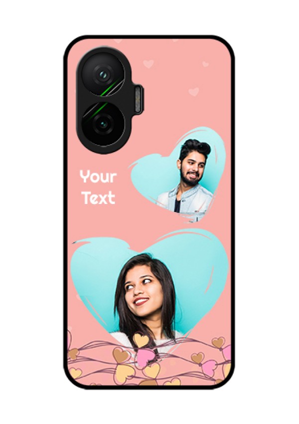Poco F7 5G Custom Glass Phone Case - Love Doodle Design