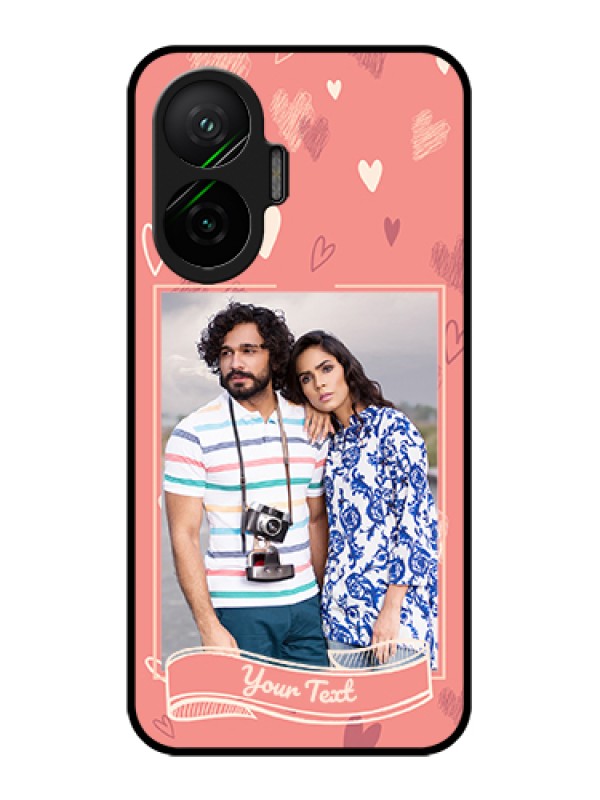 Custom Poco F7 5G Custom Glass Phone Case - Love Doodle Art Design