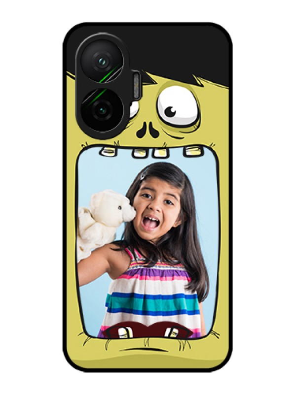 Custom Poco F7 5G Custom Glass Phone Case - Cartoon Monster Back Case Design