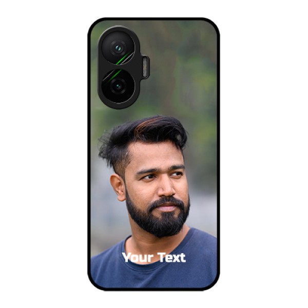 Poco F7 5G Custom Glass Phone Case - Photo With Text Design