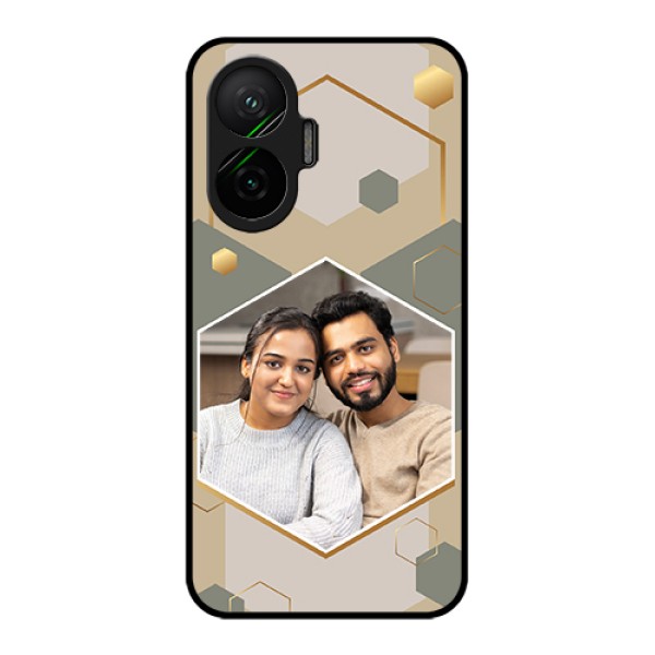 Poco F7 5G Custom Glass Phone Case - Stylish Hexagon Pattern Design Poco F7 5G Custom Glass Phone Case - Stylish Hexagon Pattern Design