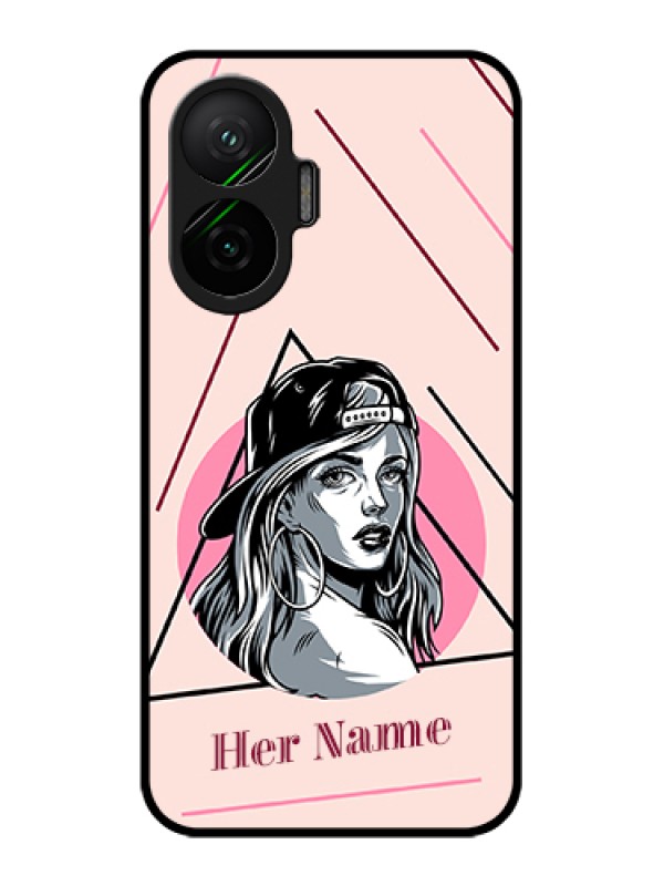 Custom Poco F7 5G Custom Glass Phone Case - Rockstar Girl Design