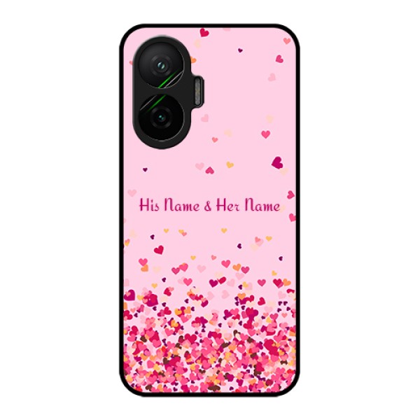Poco F7 5G Custom Glass Phone Case - Floating Hearts Design
