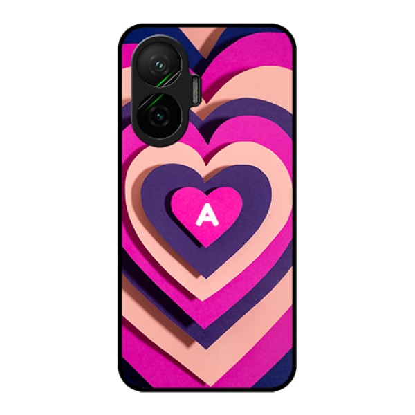 Poco F7 5G Custom Glass Phone Case - Cute Heart Pattern Design Poco F7 5G Custom Glass Phone Case - Cute Heart Pattern Design