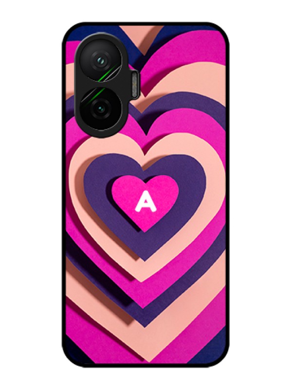 Custom Poco F7 5G Custom Glass Phone Case - Cute Heart Pattern Design