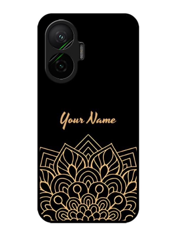 Custom Poco F7 5G Custom Glass Phone Case - Golden Mandala Design