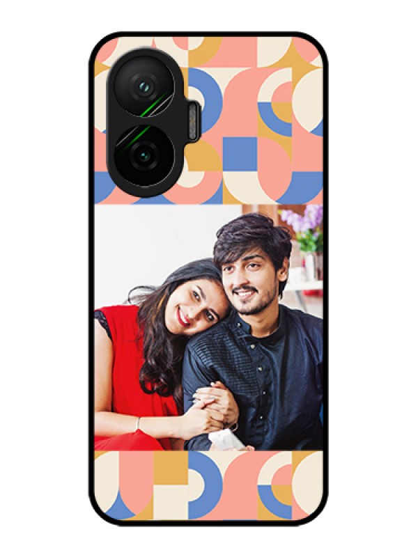 Custom Poco F7 5G Custom Glass Phone Case - Semi - Circle Maze Pattern Design