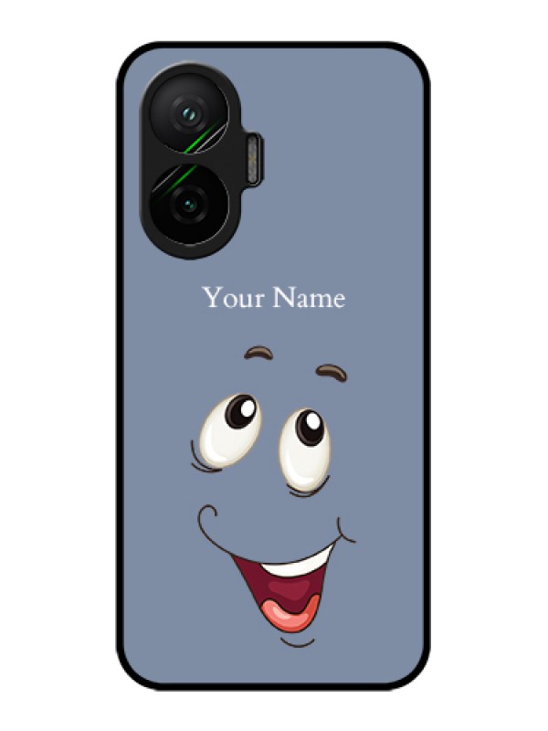 Custom Poco F7 5G Custom Glass Phone Case - Laughing Cartoon Face Design
