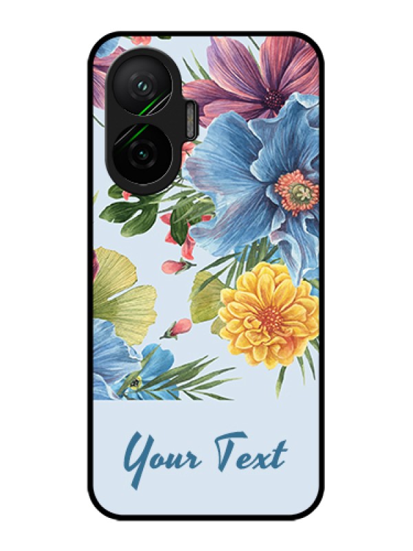 Custom Poco F7 5G Custom Glass Phone Case - Stunning Watercolored Flowers Painting Design