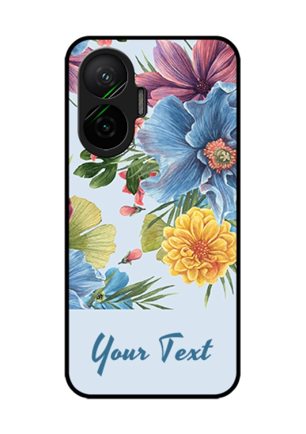 Poco F7 5G Custom Glass Phone Case - Stunning Watercolored Flowers Painting Design
