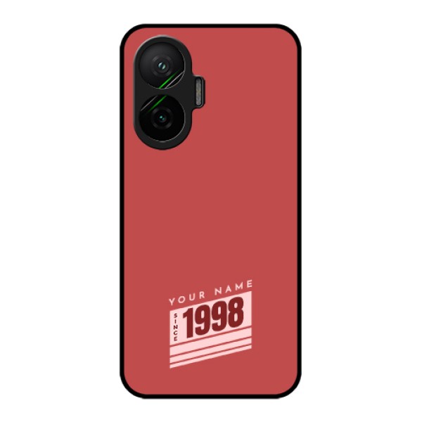 Poco F7 5G Custom Glass Phone Case - Red Custom Year Of Birth Design Poco F7 5G Custom Glass Phone Case - Red Custom Year Of Birth Design