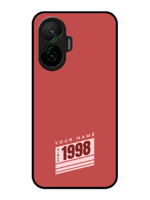 Custom Poco F7 5G Custom Glass Phone Case - Red Custom Year Of Birth Design