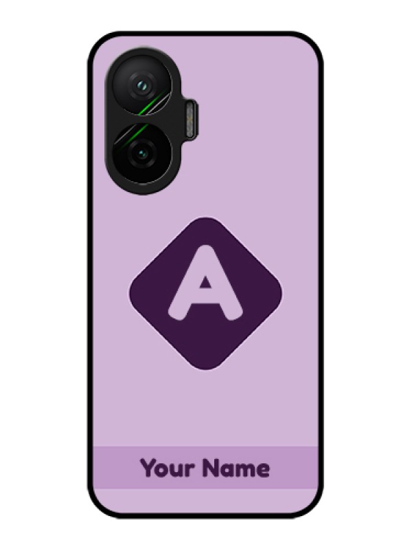 Custom Poco F7 5G Custom Glass Phone Case - Custom Letter In Curved Badge Design