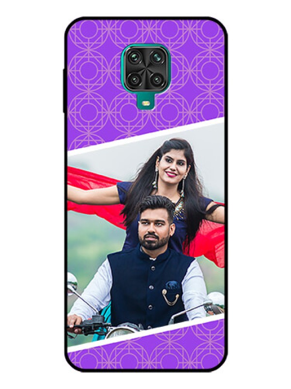 Custom Poco M2 Pro Custom Glass Phone Case  - Violet Pattern Design
