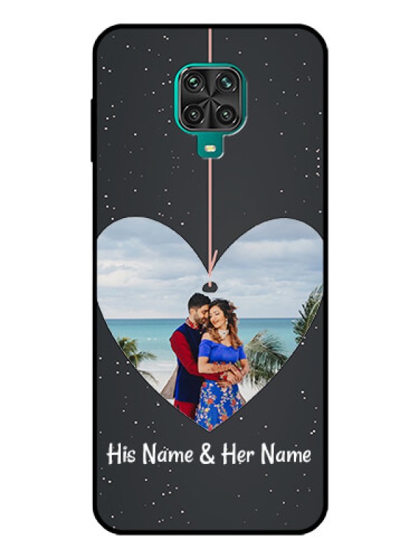 Custom Poco M2 Pro Custom Glass Phone Case  - Hanging Heart Design