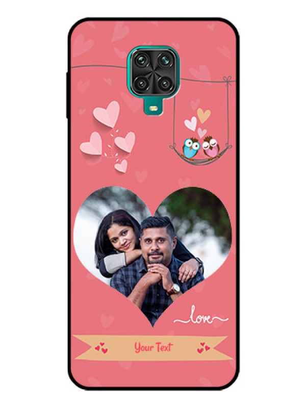 Custom Poco M2 Pro Personalized Glass Phone Case  - Peach Color Love Design 