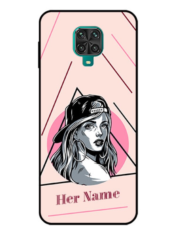 Custom Poco M2 Pro Personalized Glass Phone Case - Rockstar Girl Design