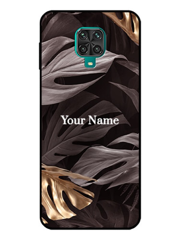 Custom Poco M2 Pro Personalised Glass Phone Case - Wild Leaves digital paint Design