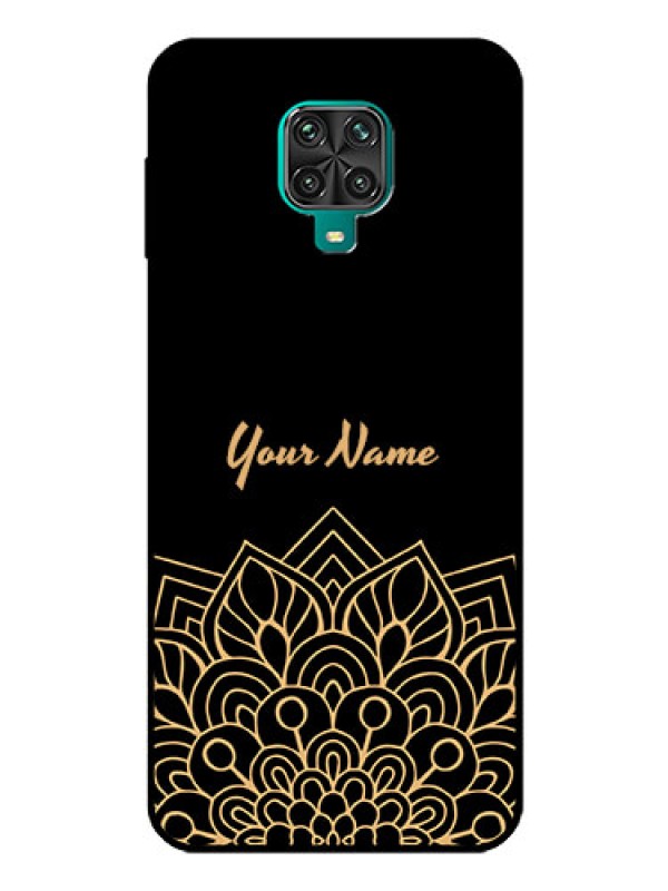 Custom Poco M2 Pro Custom Glass Phone Case - Golden mandala Design