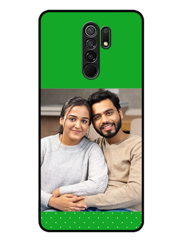 Custom Poco M2 Reloaded Personalized Glass Phone Case  - Green Pattern Design