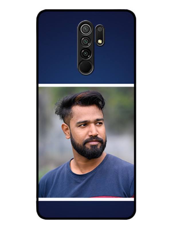 Custom Poco M2 Reloaded Personalized Glass Phone Case  - Simple Royal Blue Design