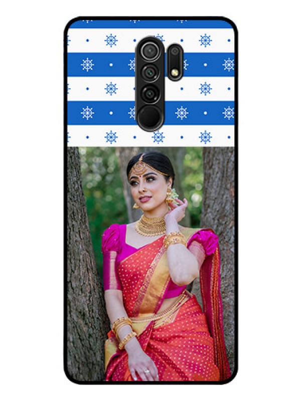 Custom Poco M2 Reloaded Photo Printing on Glass Case  - Snow Pattern Design