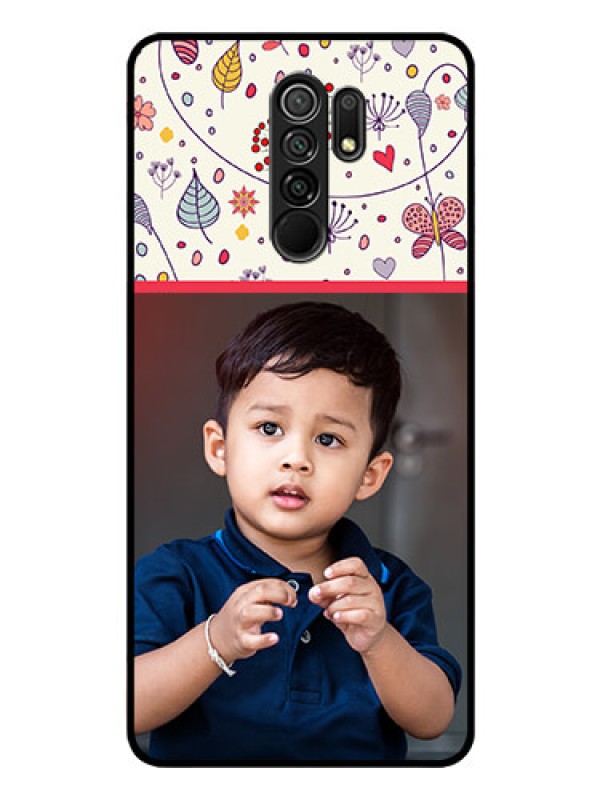 Custom Poco M2 Reloaded Custom Glass Mobile Case  - Premium Floral Design