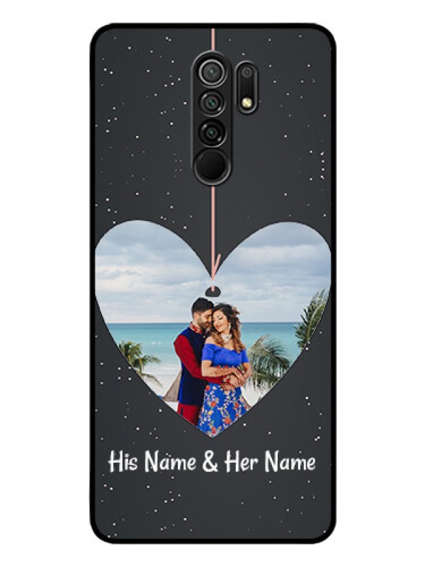 Custom Poco M2 Reloaded Custom Glass Phone Case  - Hanging Heart Design
