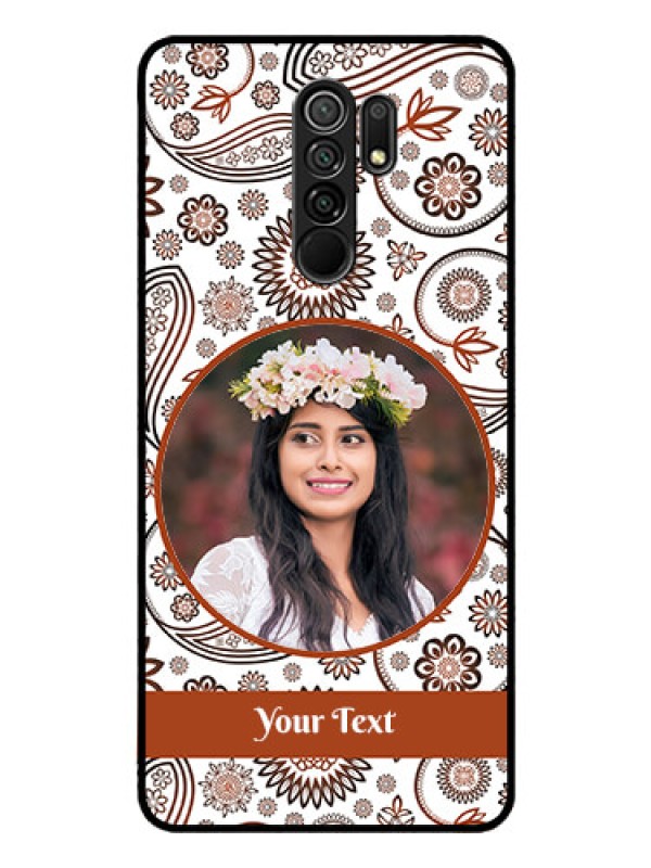 Custom Poco M2 Reloaded Custom Glass Mobile Case  - Abstract Floral Design 