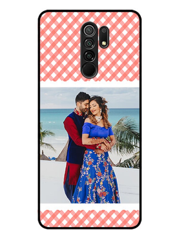 Custom Poco M2 Reloaded Personalized Glass Phone Case  - Pink Pattern Design