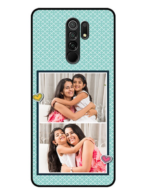 Custom Poco M2 Reloaded Custom Glass Phone Case  - 2 Image Holder with Pattern Design