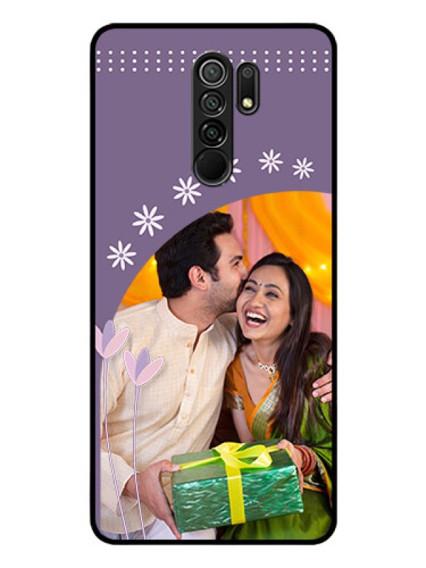 Custom Poco M2 Reloaded Custom Glass Mobile Case  - Lavender flowers design 