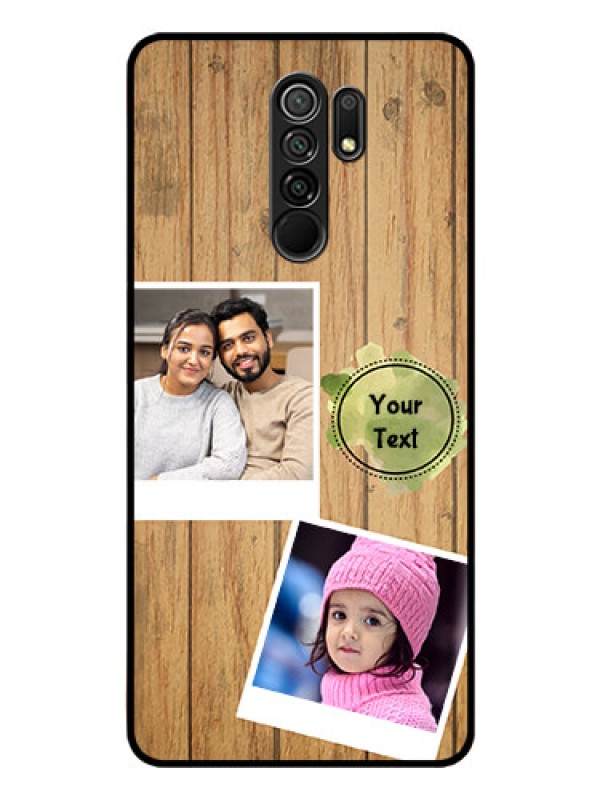 Custom Poco M2 Reloaded Custom Glass Phone Case  - Wooden Texture Design